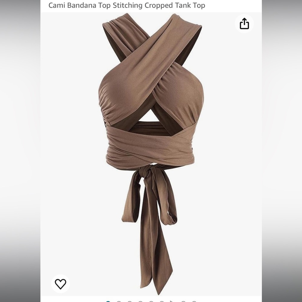 Zaful Bandana crop top, color: coffee, one size fits all